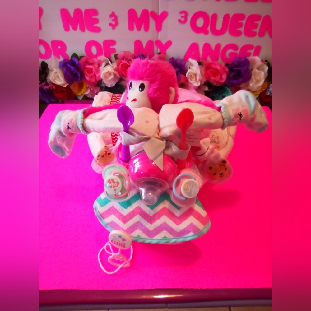 #160👉🏼Tricycle Diaper Cake For A ("Baby Girl")